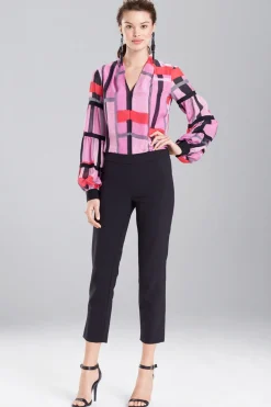 Natori Tops, Shirts & Tunics-Taisho Stripes Voile Grosgrain Top