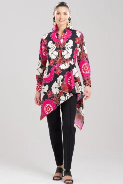 Natori Tops, Shirts & Tunics-Talitha Cotton Poplin Asymmetrical Flounce Shirt