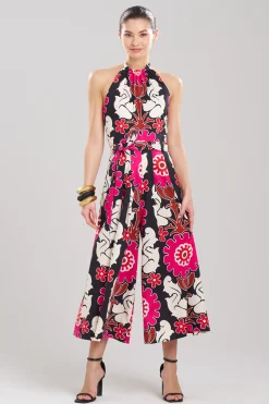 Natori Jumpsuits-Talitha Cotton Poplin Belted Halter Jumpsuit