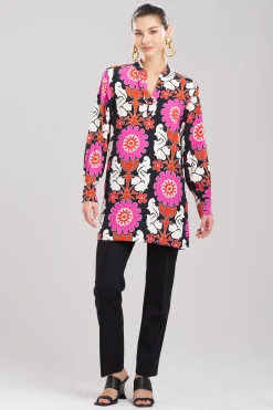 Natori Tops, Shirts & Tunics-Talitha Crepe Barong Half Placket Shirt