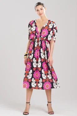 Natori Dresses-Talitha Crepe Shirred Empire Waist Dress