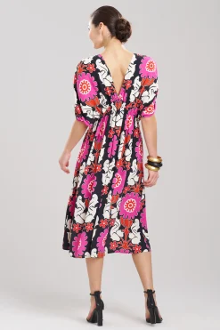 Natori Dresses-Talitha Crepe Shirred Empire Waist Dress