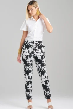 Natori Pants, Skirts & Shorts-Tangier Embroidered Cotton Tapered Pants