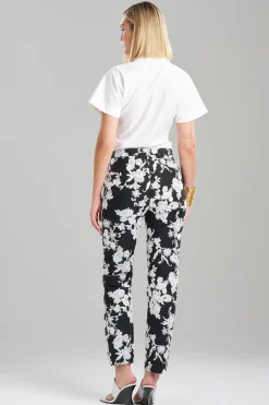Natori Pants, Skirts & Shorts-Tangier Embroidered Cotton Tapered Pants