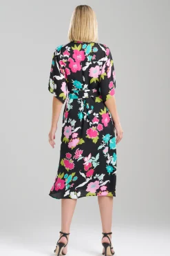 Natori Dresses-Tangier Printed Silk Georgette Shirtdress
