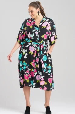 Natori Dresses-Tangier Printed Silk Georgette Shirtdress