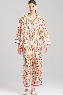 Natori Pajama Sets-Tea Garden Notch PJ