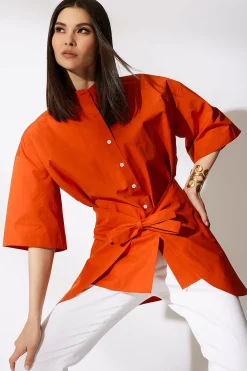 Natori Tops, Shirts & Tunics-Tech Cotton Taffeta Kimono Wrap Shirt