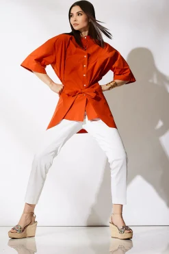Natori Tops, Shirts & Tunics-Tech Cotton Taffeta Kimono Wrap Shirt