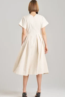 Natori Dresses-Tech Cotton Taffeta Pleated Dress