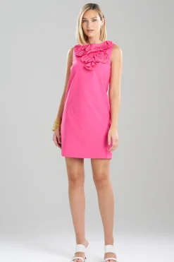 Natori Dresses-Techno Poplin Embroidered Shift Dress