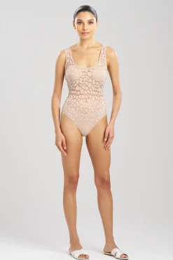 Natori Bodysuits & Bodywear-Temptation Sheer Allover Lace Bodysuit