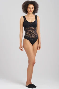 Natori Bodysuits & Bodywear-Temptation Sheer Allover Lace Bodysuit