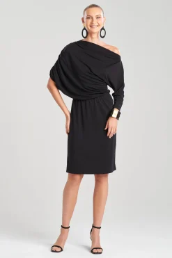 Natori Dresses-Tencel™ Asymmetrical Drape Dress