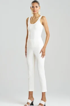 Natori Pants, Skirts & Shorts-Textured Cotton Jacquard Ankle Pants