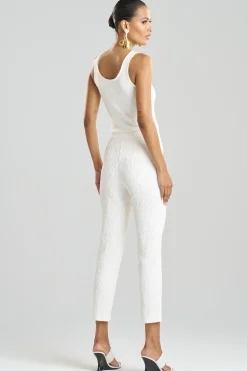 Natori Pants, Skirts & Shorts-Textured Cotton Jacquard Ankle Pants