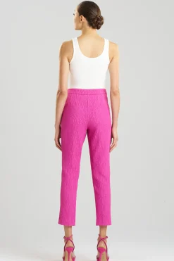 Natori Pants, Skirts & Shorts-Textured Cotton Jacquard Ankle Pants
