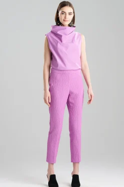 Natori Pants, Skirts & Shorts-Textured Cotton Jacquard Ankle Pants