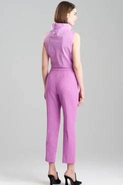 Natori Pants, Skirts & Shorts-Textured Cotton Jacquard Ankle Pants