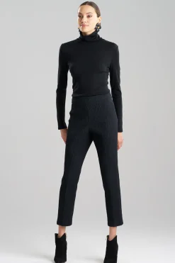 Natori Pants, Skirts & Shorts-Textured Cotton Jacquard Ankle Pants