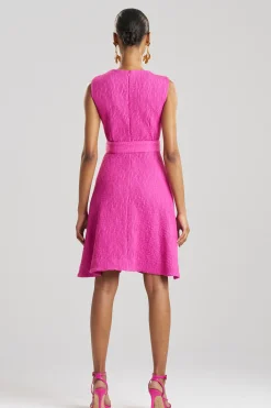 Natori Dresses-Textured Cotton Jacquard Sleeveless Dress