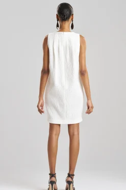 Natori Dresses-Textured Cotton Jacquard Shift Dress