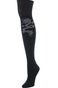 Natori Socks-Textured Cuff Dragon Over The Knee Socks