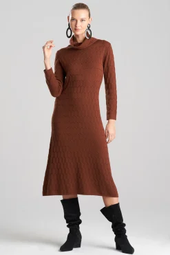Natori Dresses|Knitwear-Textured Mandalay Turtleneck Dress