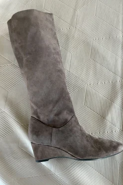 Natori Boots-Thrill Suede Contour Wedge Tall Slouch Boot