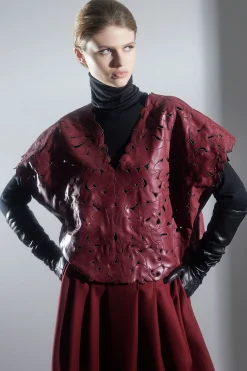 Natori Tops, Shirts & Tunics-Vegan Luxe Lambskin Cut Out Top