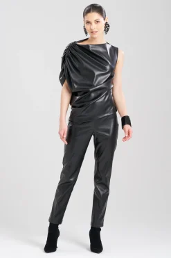 Natori Essentials|Tops, Shirts & Tunics-Vegan Luxe Lambskin Drape Top