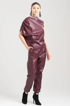 Natori Essentials|Tops, Shirts & Tunics-Vegan Luxe Lambskin Drape Top