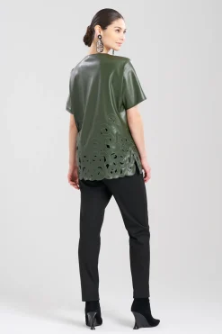 Natori Tops, Shirts & Tunics-Vegan Luxe Lambskin Embroidered T-Shirt Tunic