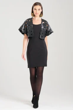 Natori Jackets & Outerwear-Vegan Luxe Lambskin Embroidered Scroll Bolero