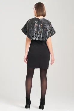 Natori Jackets & Outerwear-Vegan Luxe Lambskin Embroidered Scroll Bolero