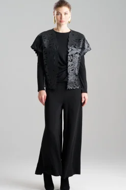 Natori Jackets & Outerwear-Vegan Luxe Lambskin Embroidered Vest