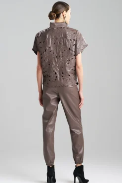 Natori Jackets & Outerwear-Vegan Luxe Lambskin Embroidered Vest