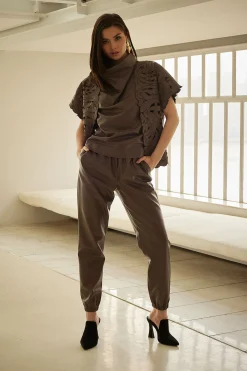 Natori Jackets & Outerwear-Vegan Luxe Lambskin Embroidered Vest