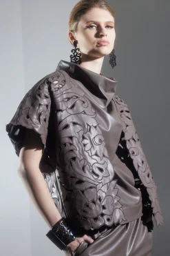 Natori Tops, Shirts & Tunics-Vegan Luxe Lambskin Funnel Top