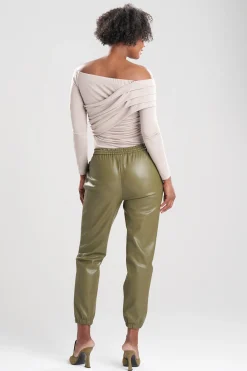 Natori Essentials|Pants, Skirts & Shorts-Vegan Luxe Lambskin Jogger Pants