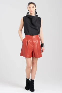 Natori Essentials|Pants, Skirts & Shorts-Vegan Luxe Lambskin Shorts