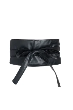 Natori Belts-Vegan Luxe Lambskin Solid Obi Belt