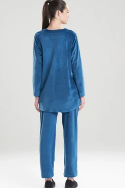 Natori Pajama Tops|Lounge Tops-Velour Long Sleeve Top