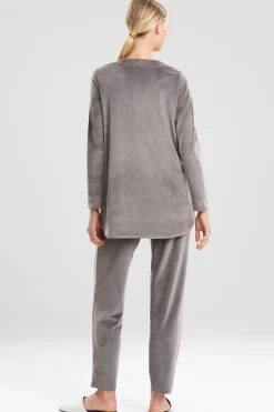 Natori Pajama Tops|Lounge Tops-Velour Long Sleeve Top