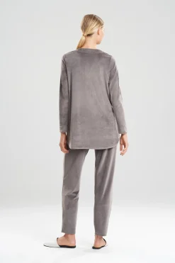 Natori Pajama Tops|Lounge Tops-Velour Long Sleeve Top