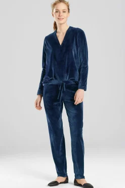 Natori Pajama Tops|Lounge Tops-Velour Long Sleeve Top