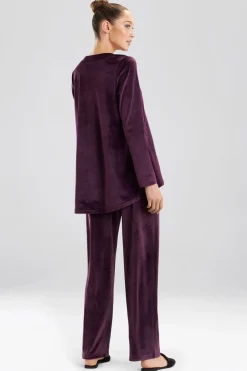 Natori Pajama Tops|Lounge Tops-Velour Long Sleeve Top