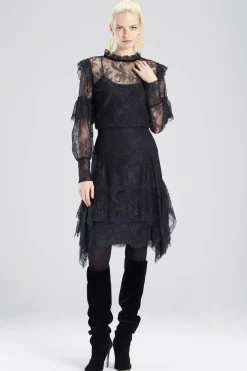 Natori Tops, Shirts & Tunics-Viscose Satin Long Sleeved Lace Top