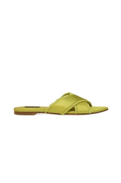 Natori Sandals|Slides-Wayu Satin Fringe Cross Slide Sandals