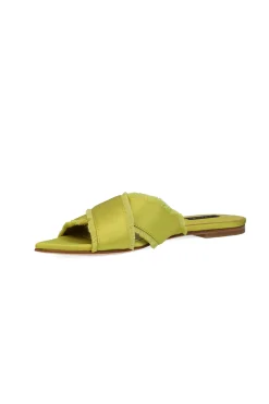 Natori Sandals|Slides-Wayu Satin Fringe Cross Slide Sandals